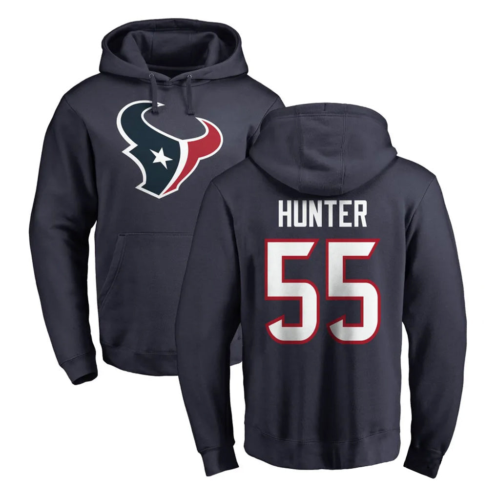 Johmsee H.Texans #55 Danielle Hunter Player Navy Pro Line Pullover Hoodie Limited Game Stitched Jerseys