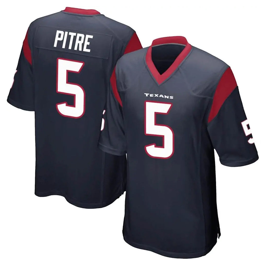 Johmsee H.Texans #5 Jalen Pitre Player Navy Home Game Stitched Jerseys