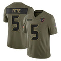 Johmsee H.Texans #5 Jalen Pitre Player Olive 2025 Salute To Service Limited Game Stitched Jerseys