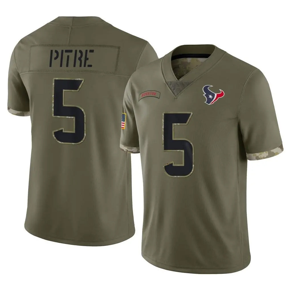 Johmsee H.Texans #5 Jalen Pitre Player Olive Salute To Service Limited Stitched Jerseys