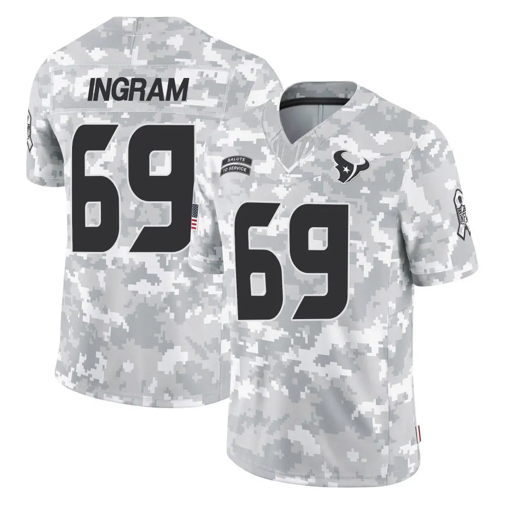 Johmsee H.Texans #69 Ed Ingram Player Arctic Camo Salute To Service Limited Game Stitched Jerseys