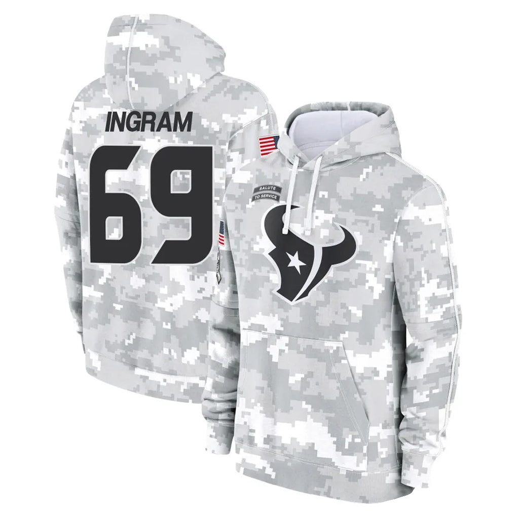 Johmsee H.Texans #69 Ed Ingram Player Arctic Camo Salute to Service Hoodies Limited Game Stitched Jerseys