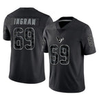 Johmsee H.Texans #69 Ed Ingram Player Black Reflective Limited Game Stitched Jerseys