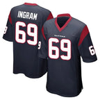 Johmsee H.Texans #69 Ed Ingram Player Navy Home Game Stitched Jerseys