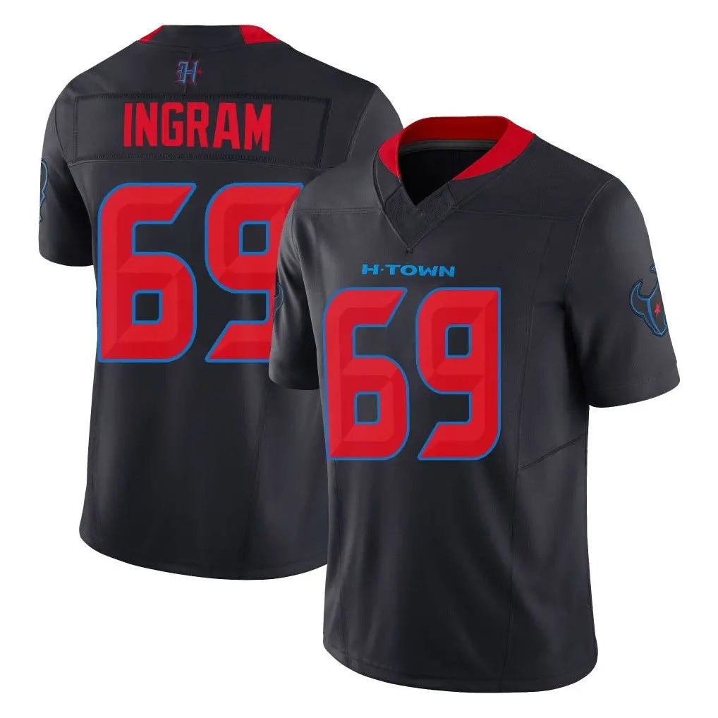 Johmsee H.Texans #69 Ed Ingram Player Navy Limited 2nd Alternate Vapor F.U.S.E. Home Game Stitched Jerseys