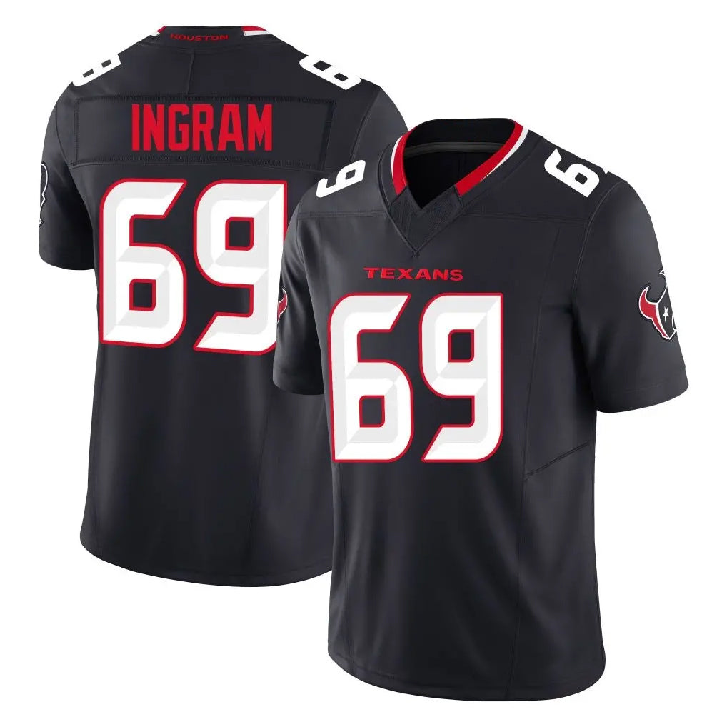 Johmsee H.Texans #69 Ed Ingram Player Navy Limited Alternate Vapor F.U.S.E. Home Game Stitched Jerseys