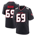 Johmsee H.Texans #69 Ed Ingram Player Navy Team Home Game Stitched Jerseys