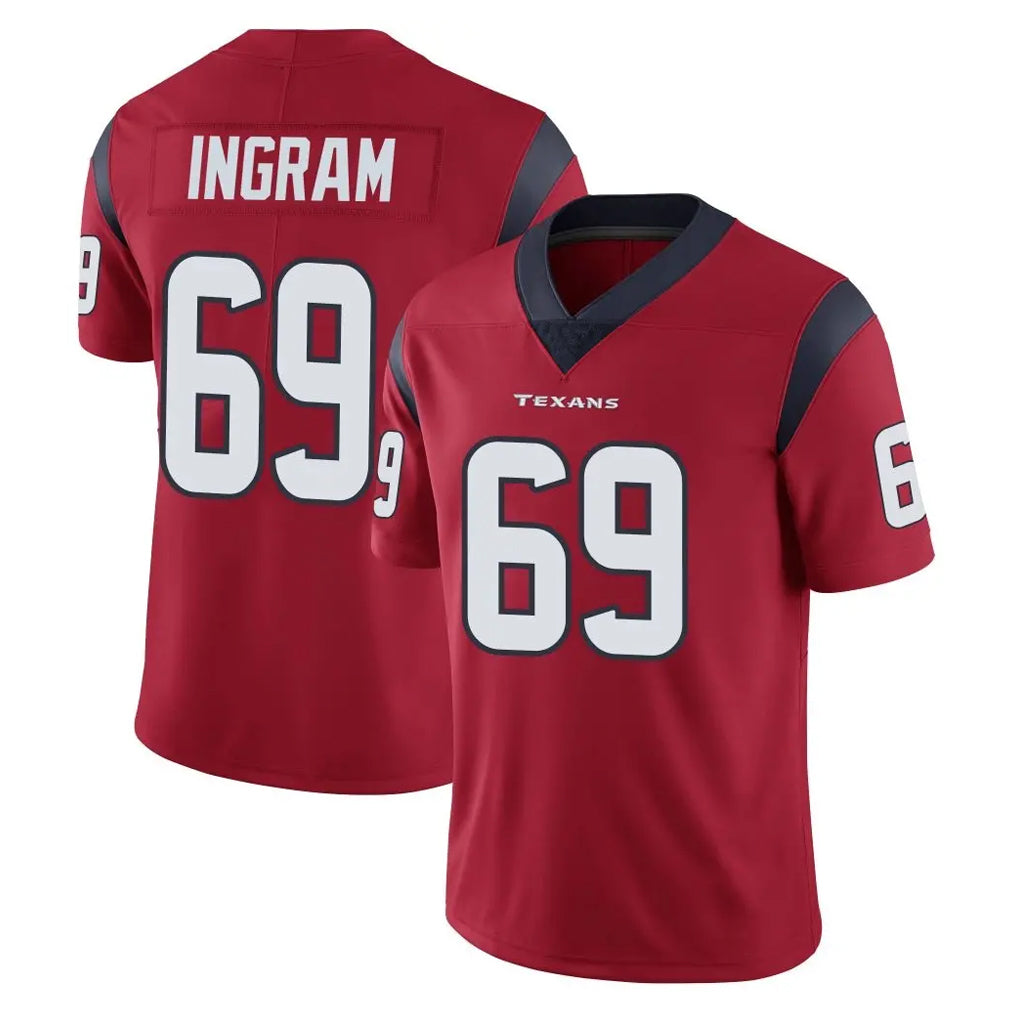 Johmsee H.Texans #69 Ed Ingram Player Red Limited Vapor Untouchable Home Game Stitched Jerseys