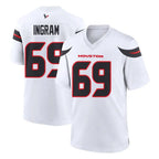 Johmsee H.Texans #69 Ed Ingram Player White Home Game Stitched Jerseys