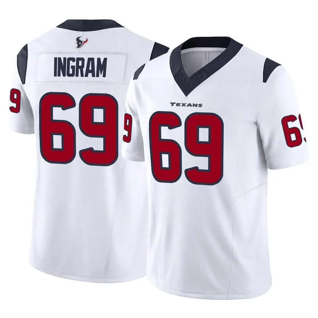 Johmsee H.Texans #69 Ed Ingram Player White Limited Vapor F.U.S.E. Home Game Stitched Jerseys