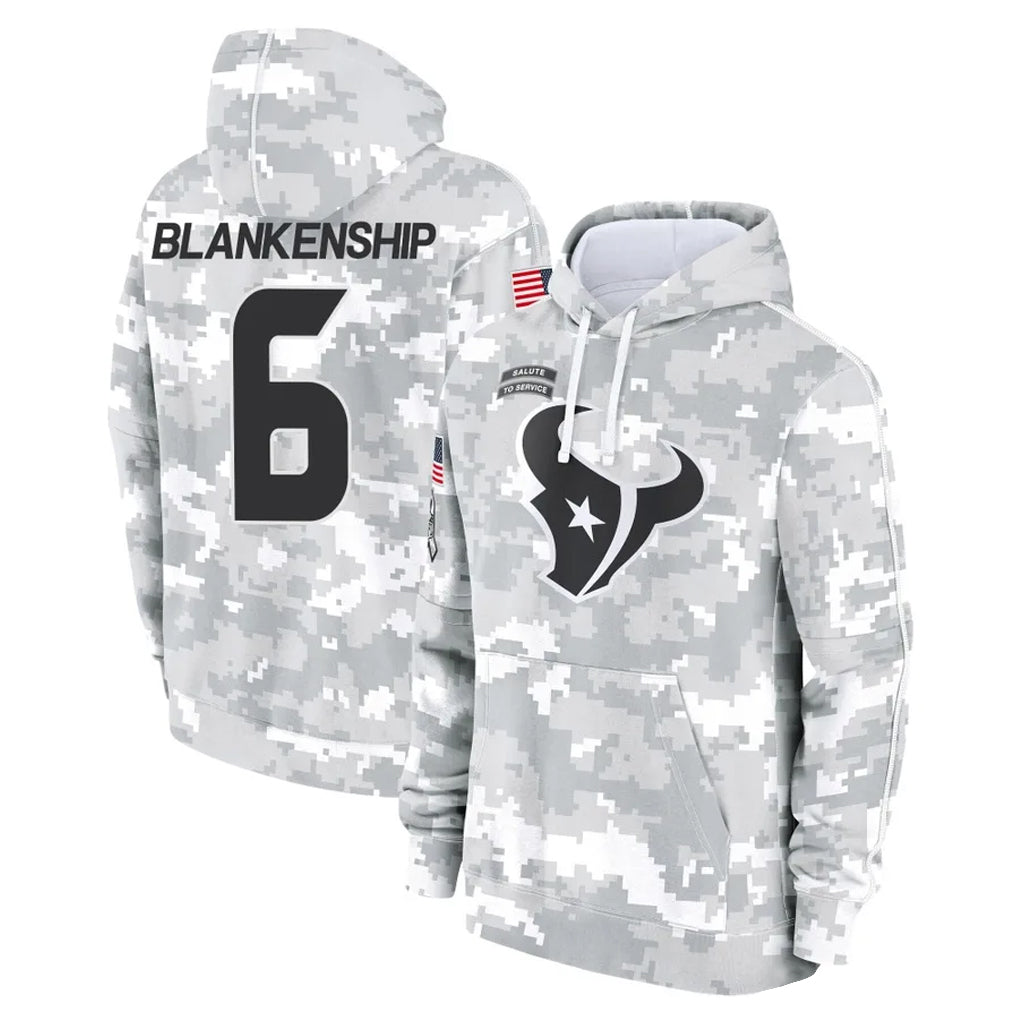 Johmsee H.Texans #6 Reed Blankenship Player Arctic Camo Salute to Service Hoodies Limited Game Stitched Jerseys