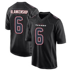 Johmsee H.Texans #6 Reed Blankenship Player Black Fashion Home Game Stitched Jerseys