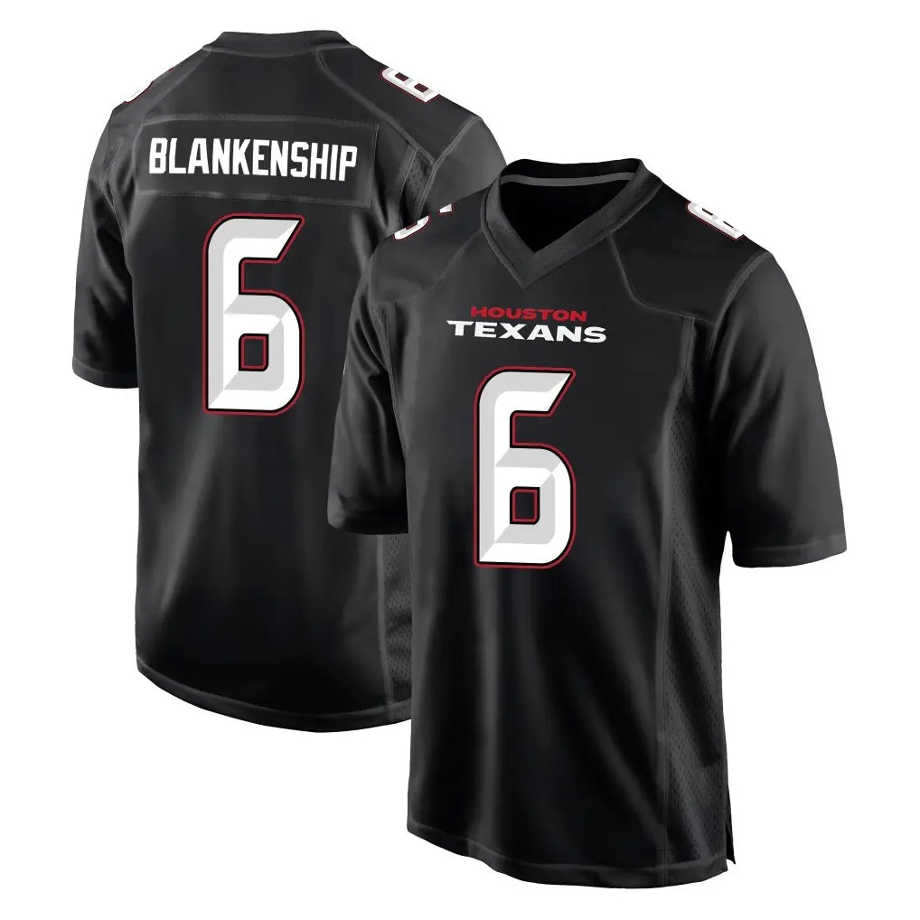 Johmsee H.Texans #6 Reed Blankenship Player Carbon Black Fashion Home Game Stitched Jerseys