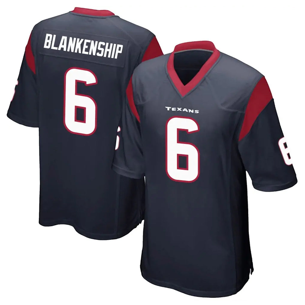 Johmsee H.Texans #6 Reed Blankenship Player Navy Home Game Stitched Jerseys