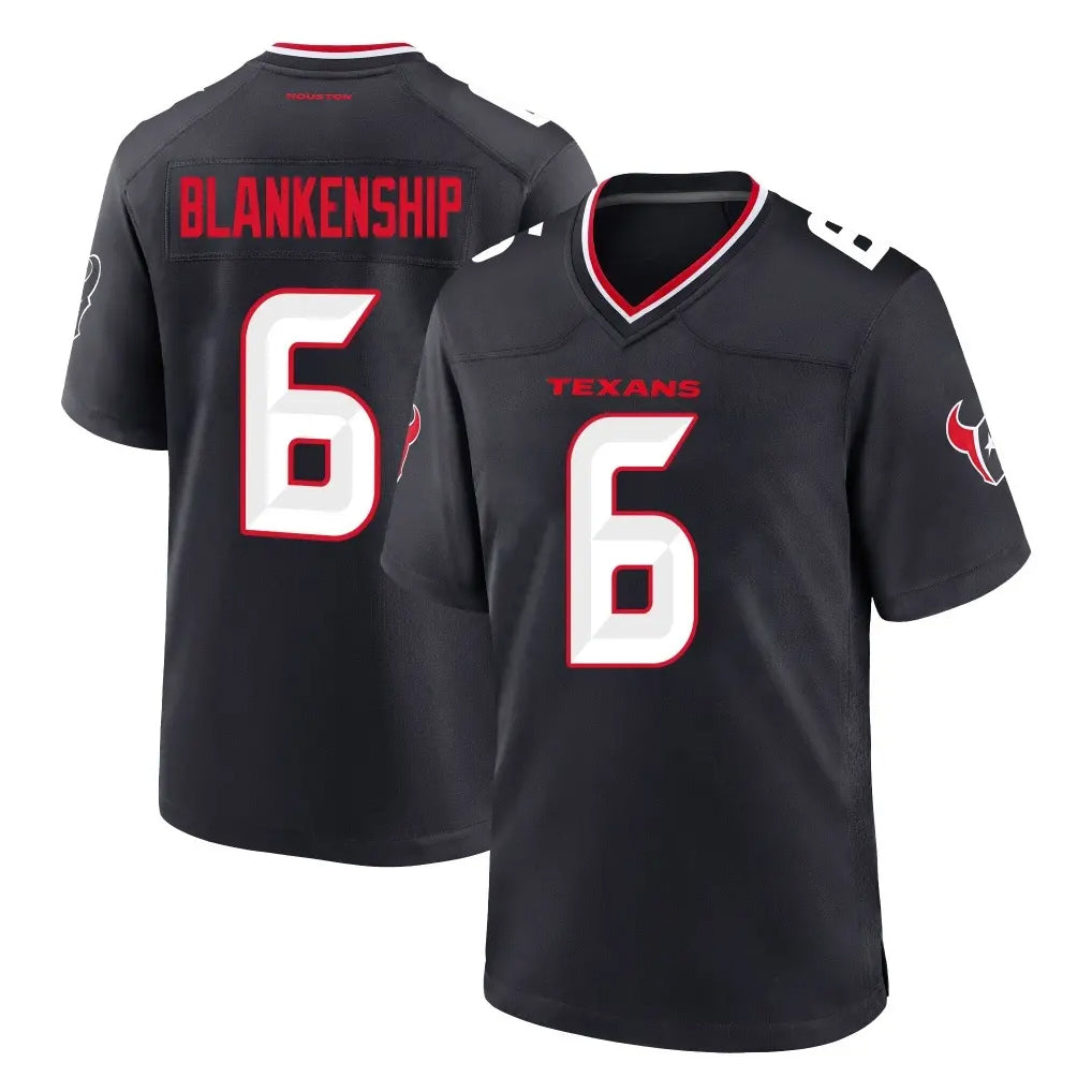 Johmsee H.Texans #6 Reed Blankenship Player Navy Team Home Game Stitched Jerseys