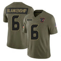 Johmsee H.Texans #6 Reed Blankenship Player Olive 2025 Salute To Service Limited Game Stitched Jerseys
