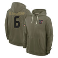 Johmsee H.Texans #6 Reed Blankenship Player Olive Salute to Service Pullover Hoodies Limited Stitched Jerseys