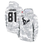 Johmsee H.Texans #81 Jayden Higgins Player Arctic Camo Salute to Service Hoodies Limited Game Stitched Jerseys