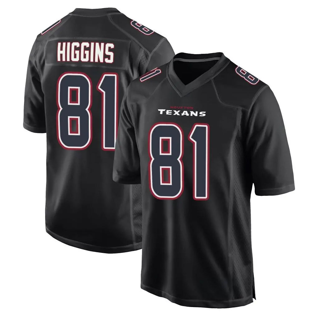 Johmsee H.Texans #81 Jayden Higgins Player Black Fashion Home Game Stitched Jerseys