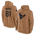 Johmsee H.Texans #81 Jayden Higgins Player Brown Salute to Service Hoodies Limited Game Stitched Jerseys