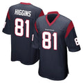 Johmsee H.Texans #81 Jayden Higgins Player Navy Home Game Stitched Jerseys