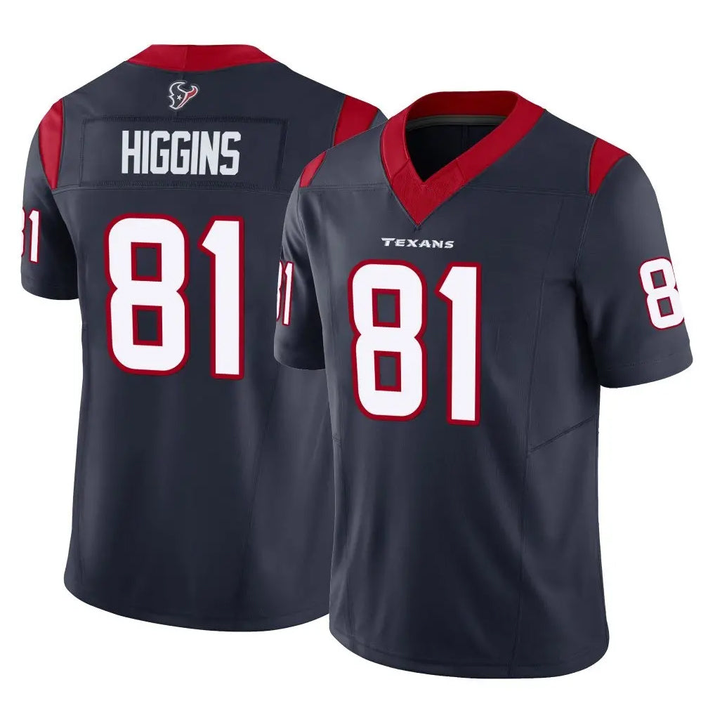 Johmsee H.Texans #81 Jayden Higgins Player Navy Limited Vapor F.U.S.E. Home Game Stitched Jerseys