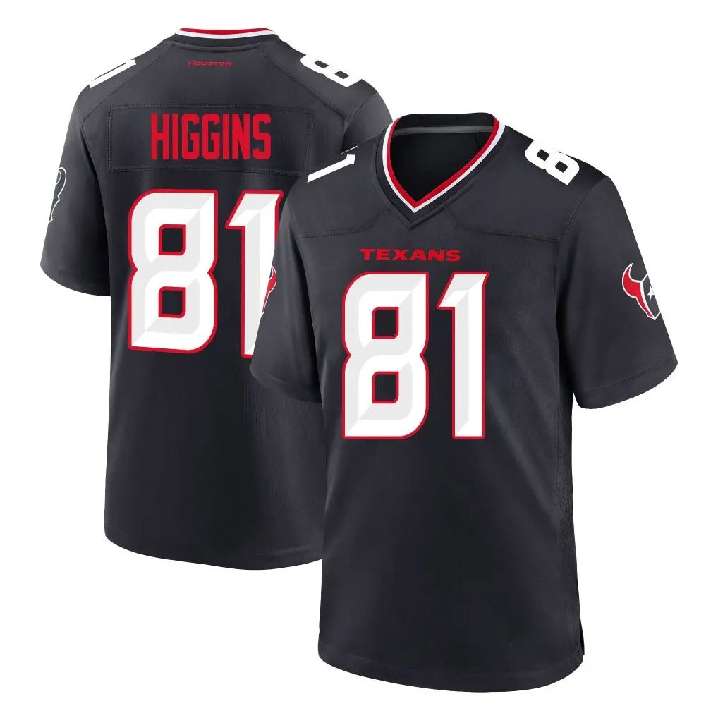 Johmsee H.Texans #81 Jayden Higgins Player Navy Team Home Game Stitched Jerseys