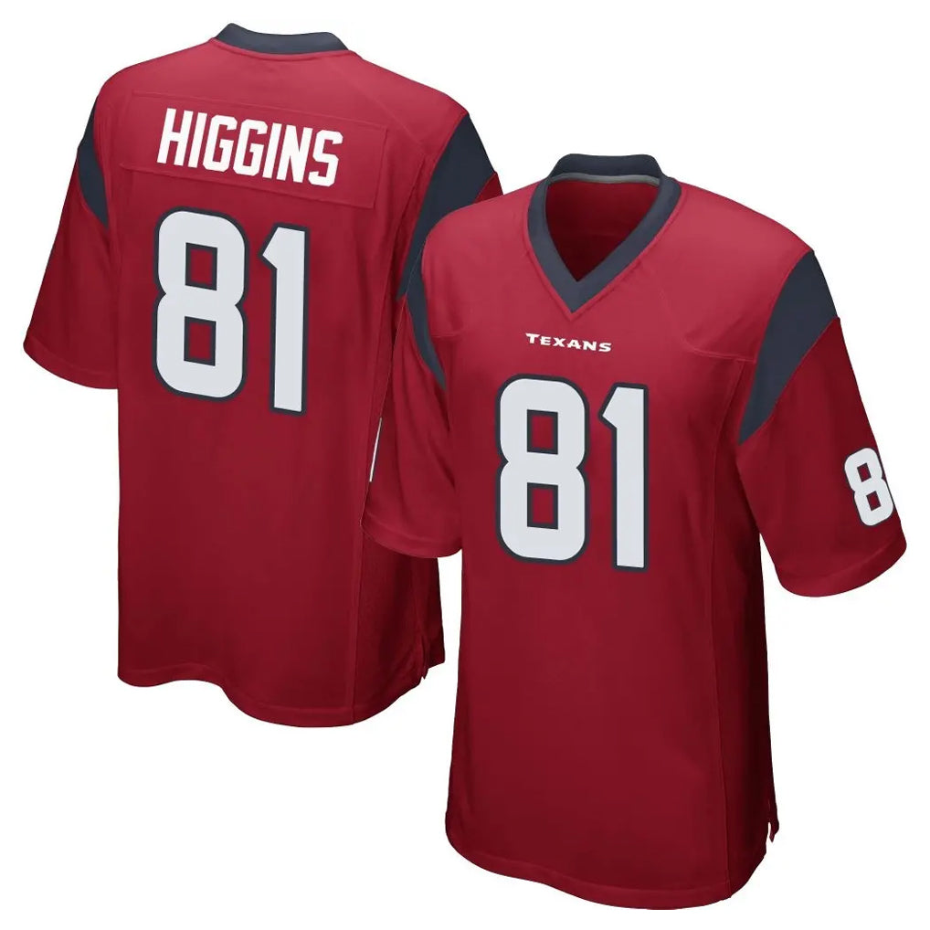 Johmsee H.Texans #81 Jayden Higgins Player Red Home Game Stitched Jerseys