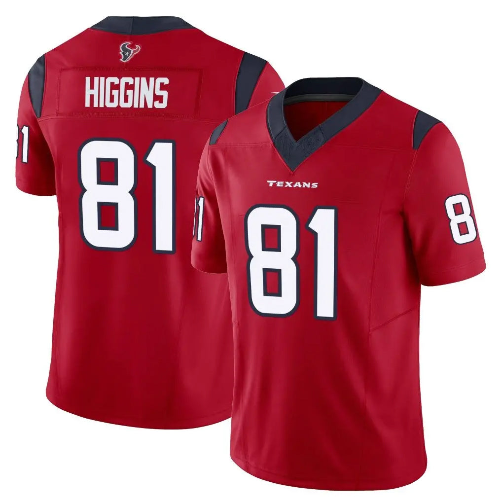 Johmsee H.Texans #81 Jayden Higgins Player Red Limited Vapor F.U.S.E. Home Game Stitched Jerseys