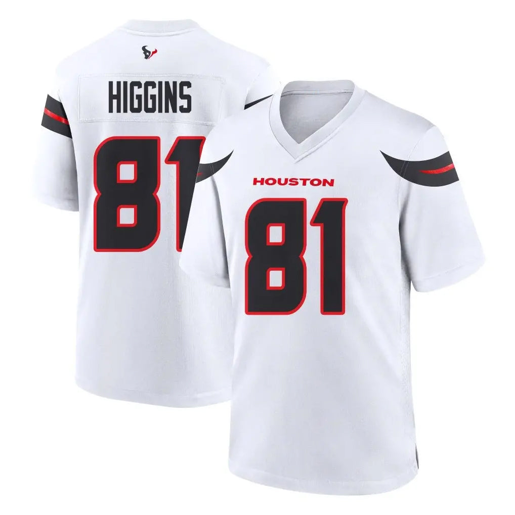 Johmsee H.Texans #81 Jayden Higgins Player White Home Game Stitched Jerseys