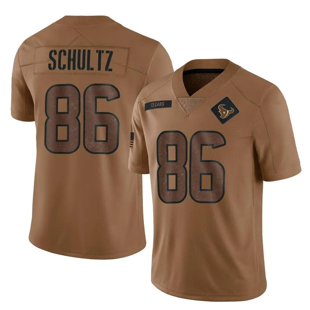 Johmsee H.Texans #86 Dalton Schultz Player Brown Salute To Service Limited Stitched Jerseys