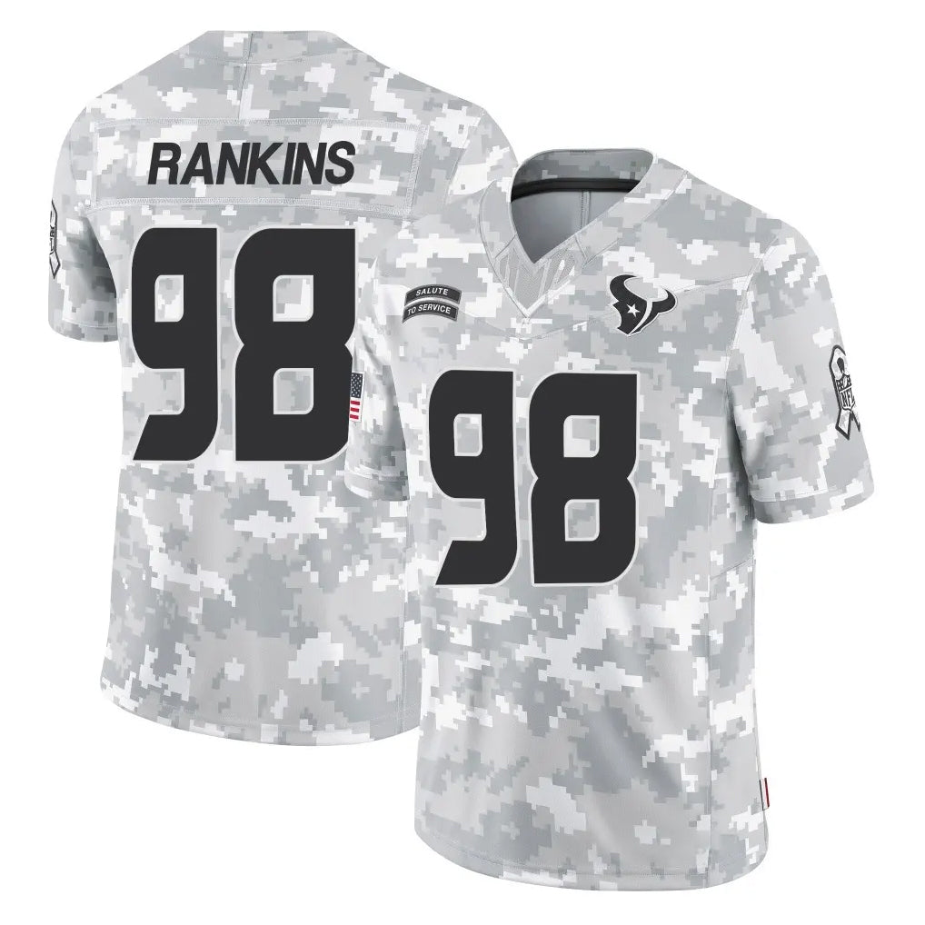 Johmsee H.Texans #98 Sheldon Rankins Player Arctic Camo Salute To Service Limited Game Stitched Jerseys