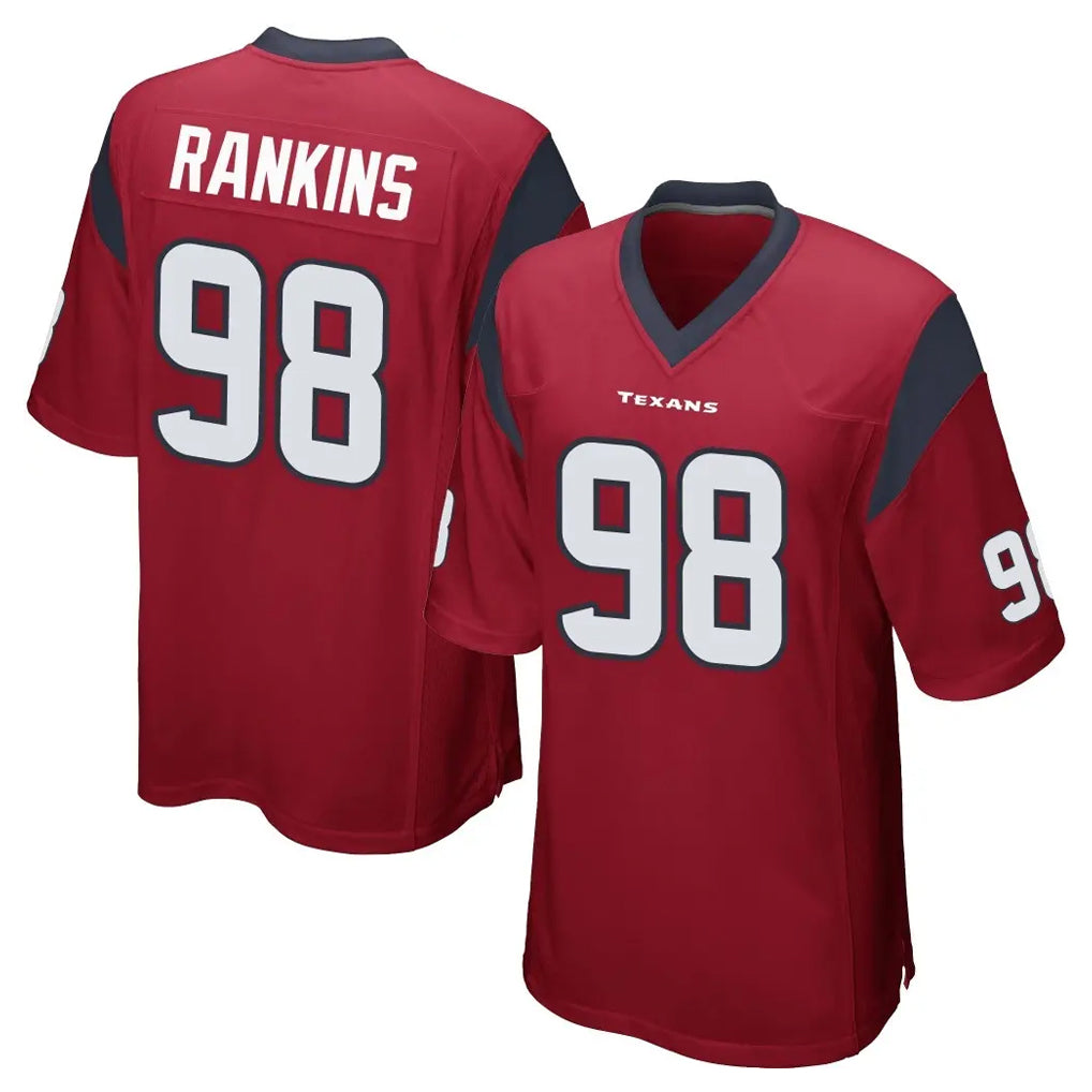 Johmsee H.Texans #98 Sheldon Rankins Player Red Home Game Stitched Jerseys