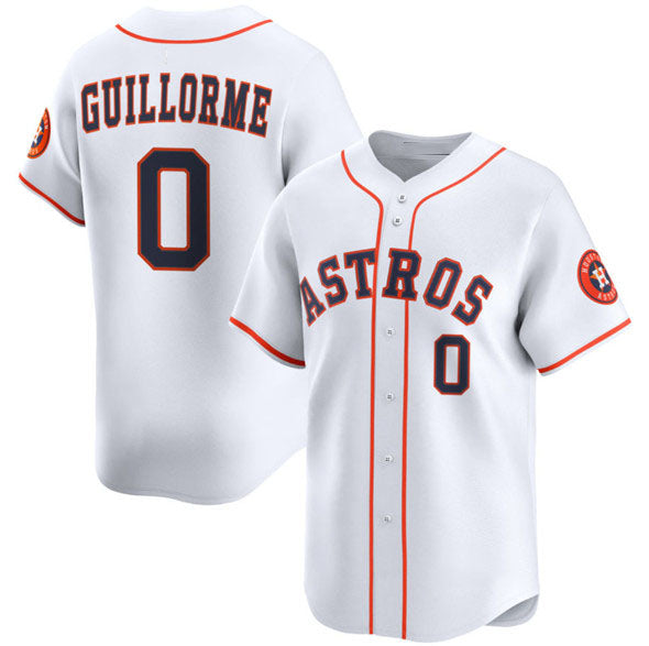 Houston Astros #0 Luis Guillorme White 2025 Home Limited Stitched Baseball Jersey