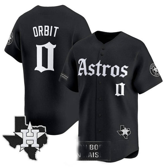 Houston Astros #0 Orbit Black 'Gothic Edition' Vapor Limited Stitched Baseball Jersey