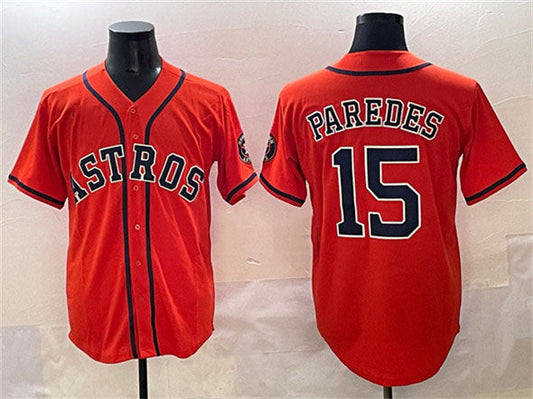 Houston Astros #15 Isaac Paredes Orange Cool Base Stitched Baseball Jersey