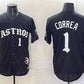 Houston Astros #1 Carlos Correa Black Gothic 'Houston Born Barrio Raised' Limited Stitched Baseball Jersey