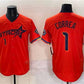 Houston Astros #1 Carlos Correa Orange 2025 City Connect With Texas Patch Limited Stitched Baseball Jersey