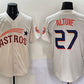 Houston Astros #27 Jose Altuve Cream Throwback Cooperstown Collection Limited Stitched Baseball Jersey