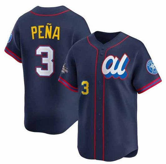 Houston Astros #3 Jeremy Peña American League Navy 2025 All-Star Edition Limited Stitched Baseball Jersey