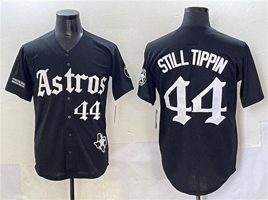 Houston Astros #44 Still Tippin Black Gothic 'Houston Born Barrio Raised' Limited Stitched Baseball Jersey