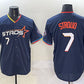 Houston Astros #7 C.J. Stroud Navy 2025 City Connect With Texas Patch Limited Stitched Baseball Jersey