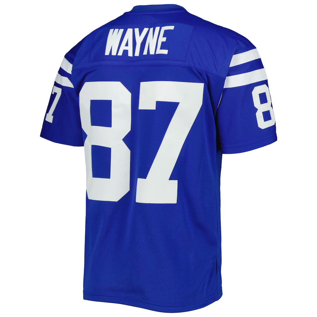 Johmsee IN.Colts #87 Reggie Wayne Mitchell & Ness Royal Legacy Replica Jersey