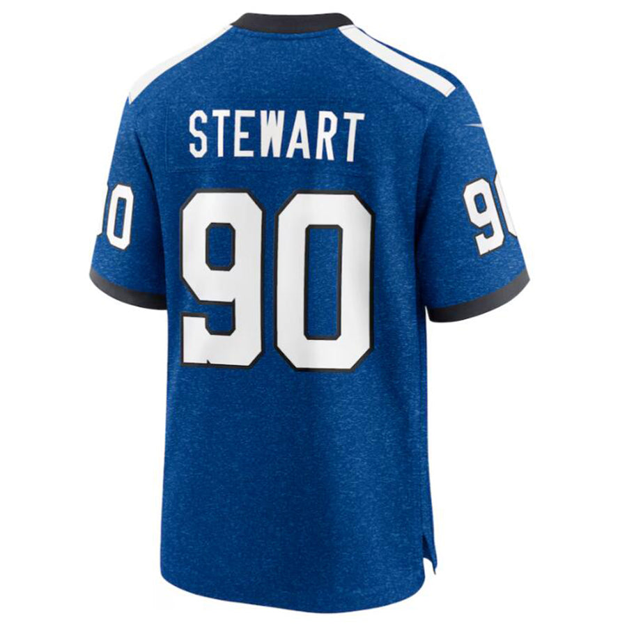 Johmsee IN.Colts #90 Grover Stewart Royal Indiana Nights Alternate Game Jersey American Stitched Football Jerseys