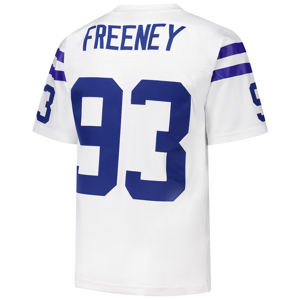 Johmsee IN.Colts #93 Dwight Freeney Mitchell & Ness White 2006 Legacy Replica Stitched Puhic Jersey