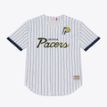 Johmsee I.Pacers Mitchell & Ness White Head Coach Pinstripe Mesh Full-Button Baseball Jerseys
