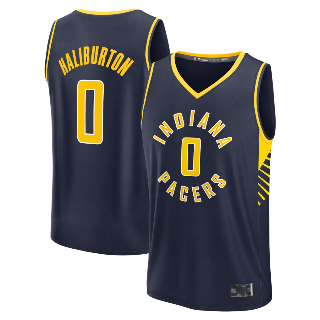 Johmsee I.Pacers #0 Tyrese Haliburton  Navy Fast Break Replica Jerseys - Icon Edition
