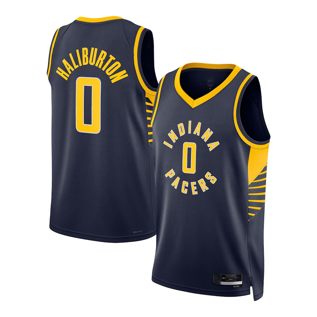 Johmsee I.Pacers #0 Tyrese Haliburton Navy Swingman Jerseys - Icon Edition