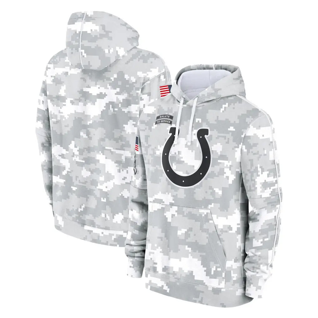 Johmsee IN.Colts Arctic Camo Salute to Service Hoodies Limited Game Blank Player Stitched Jerseys
