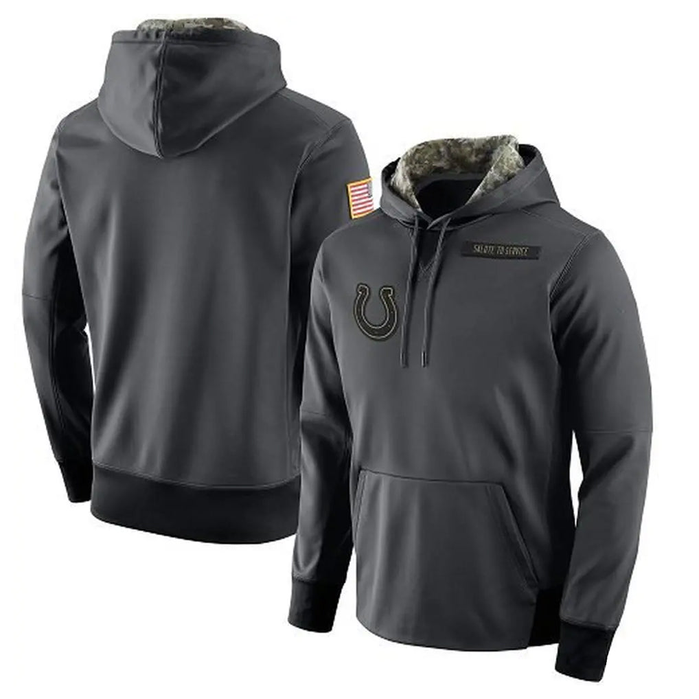 Johmsee IN.Colts Gray Salute to Service Performance Hoodies Limited Game Stitched Jerseys